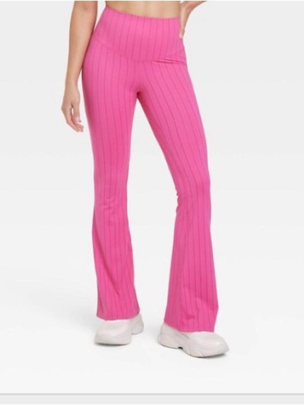 JoyLab Hot Pink Pinstriped Flare Leggings